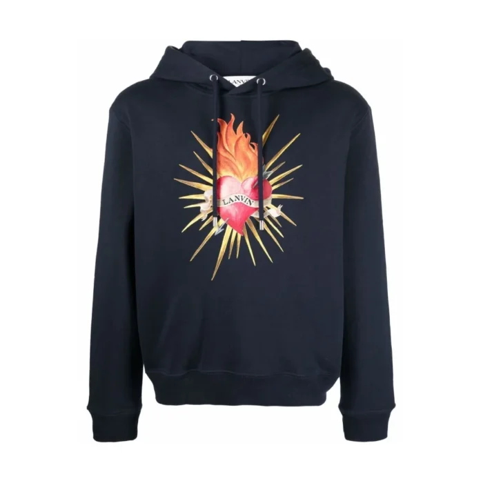 Lanvin Hoodie Cotton Heart Print