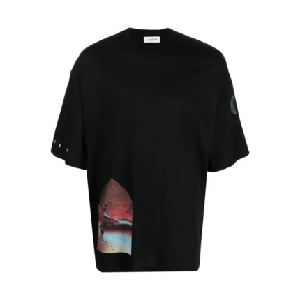 Lanvin Layered Sci-Fi PRT Black T-Shirt