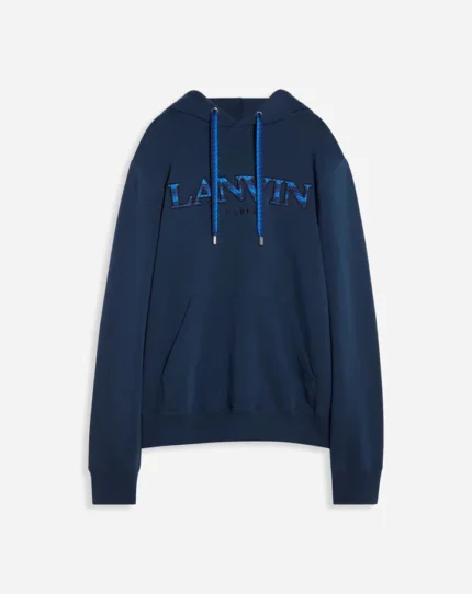 LANVIN HOODED CURB SWEATER EMBROIDERED